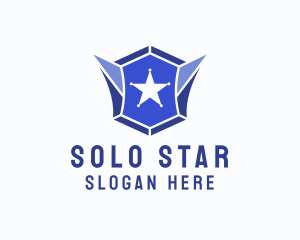 Geometric Gem Star Crest logo design