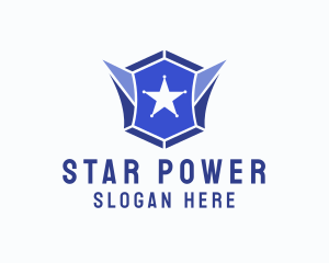 Geometric Gem Star Crest logo design