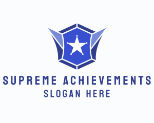 Geometric Gem Star Crest logo design