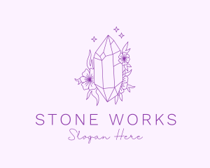 Floral Precious Stone logo design