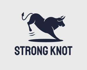 Blue Strong Bull   logo design