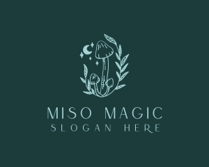 Night Moon Mushroom logo design