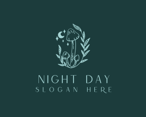 Night Moon Mushroom logo design