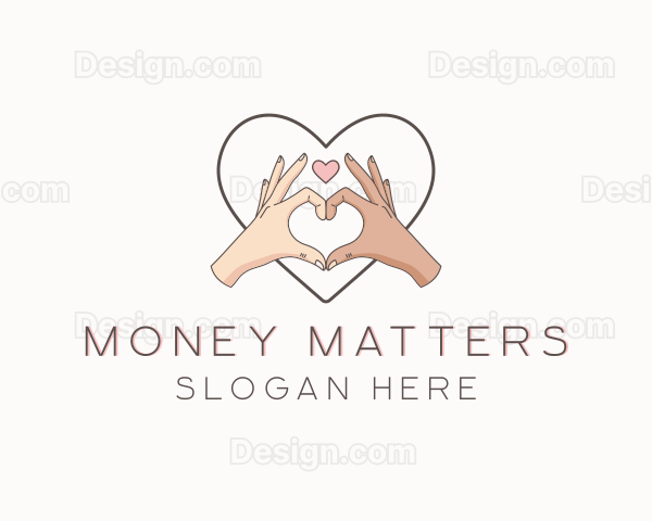 Couple Hand Heart Sign Logo