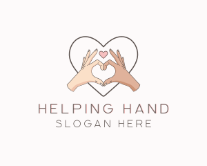 Couple Hand Heart Sign logo design