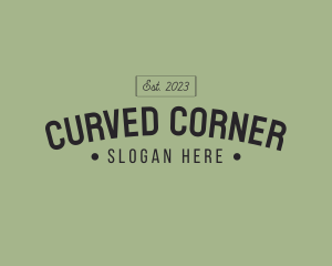 Retro Curved Shop  logo design