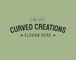 Retro Curved Shop  logo design