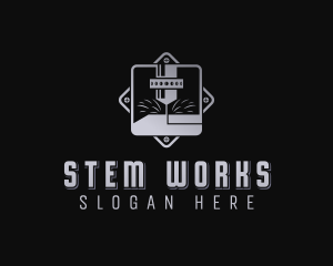 Mechanical Laser Engraving logo design