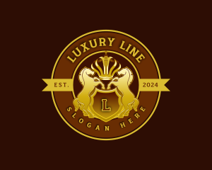 Luxury Horse Crown logo design