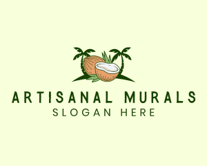 Tropical Coconut Juice logo design