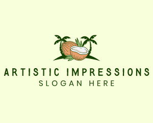 Tropical Coconut Juice logo design