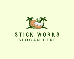 Tropical Coconut Juice logo design