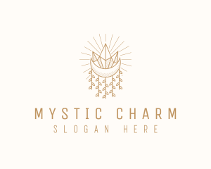 Moon Crystal Dreamcatcher logo design