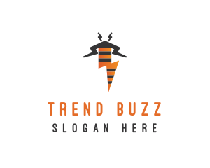 Electric Thunder Bolt Bee logo design