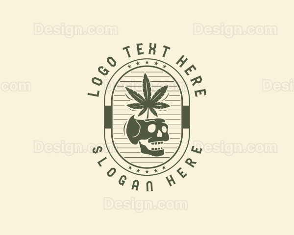 Marijuana Leaf Skull Logo