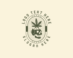 Marijuana Leaf Skull logo