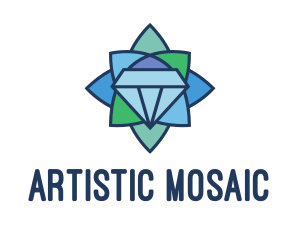 Mosaic Floral Diamond logo