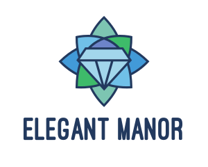 Mosaic Floral Diamond logo design