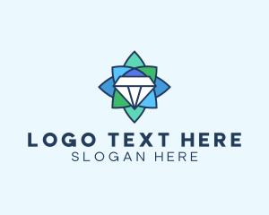 Mosaic Floral Diamond logo