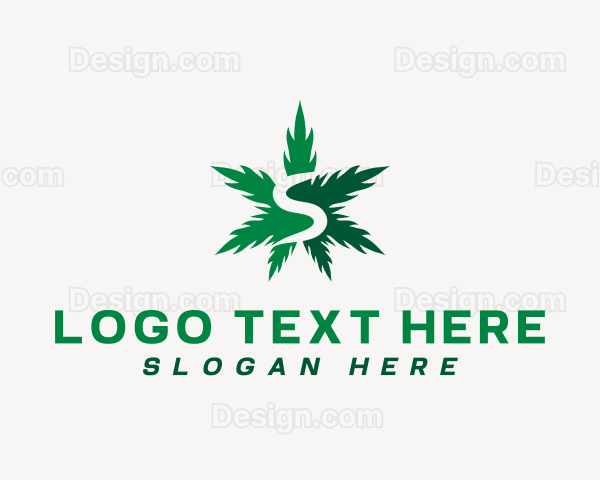 Marijuana Leaf Letter S Logo