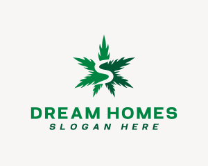 Marijuana Leaf Letter S Logo