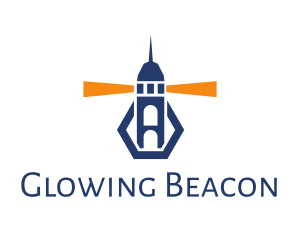 Blue Lighthouse Beacon logo design