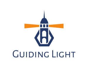 Blue Lighthouse Beacon logo design