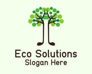 Eco Golf Tree logo design