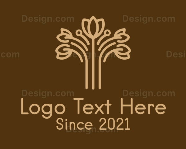 Brown Flower Outline Logo