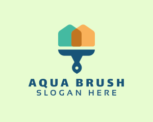 House Paint Brush Renovation logo design