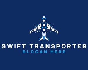 Airplane Transport Geometric logo design