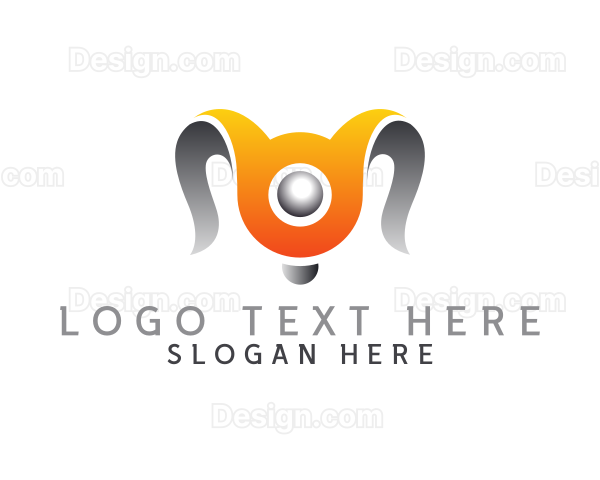 Gradient Robot Horns Logo