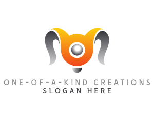 Gradient Robot Horns logo design