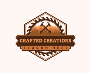 Forest Woodwork Hammer logo design