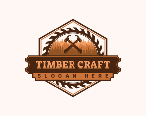 Forest Woodwork Hammer logo design