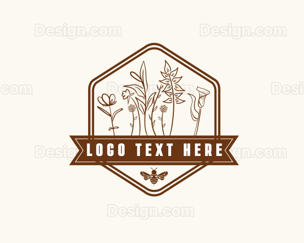 Organic Floral Bee Logo