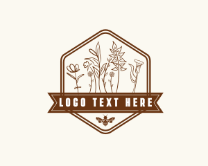 Organic Floral Bee logo