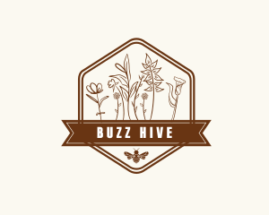 Organic Floral Bee logo design