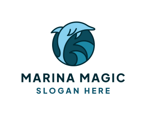 Blue Ocean Dolphin logo design