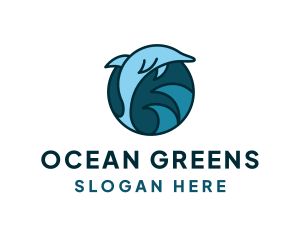 Blue Ocean Dolphin logo design