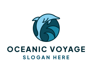 Blue Ocean Dolphin logo design