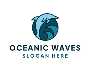 Blue Ocean Dolphin logo design