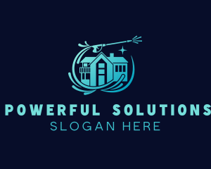 Pressure Wash Home Cleaner logo design