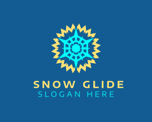 Sun Snow Weather logo design