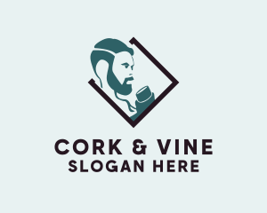 Hipster Man Pub  logo design