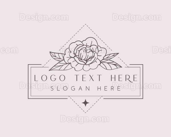 Peony Floral Bloom Logo