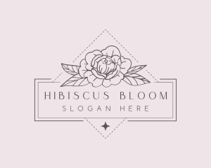 Peony Floral Bloom logo design