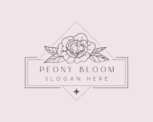 Peony Floral Bloom logo design