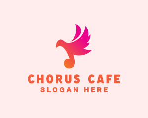 Gradient Musical Note Bird logo