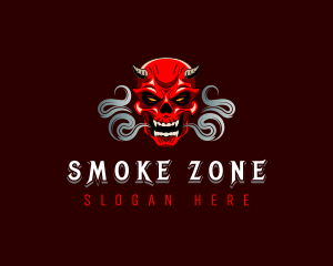 Devil Skull Smoke logo design